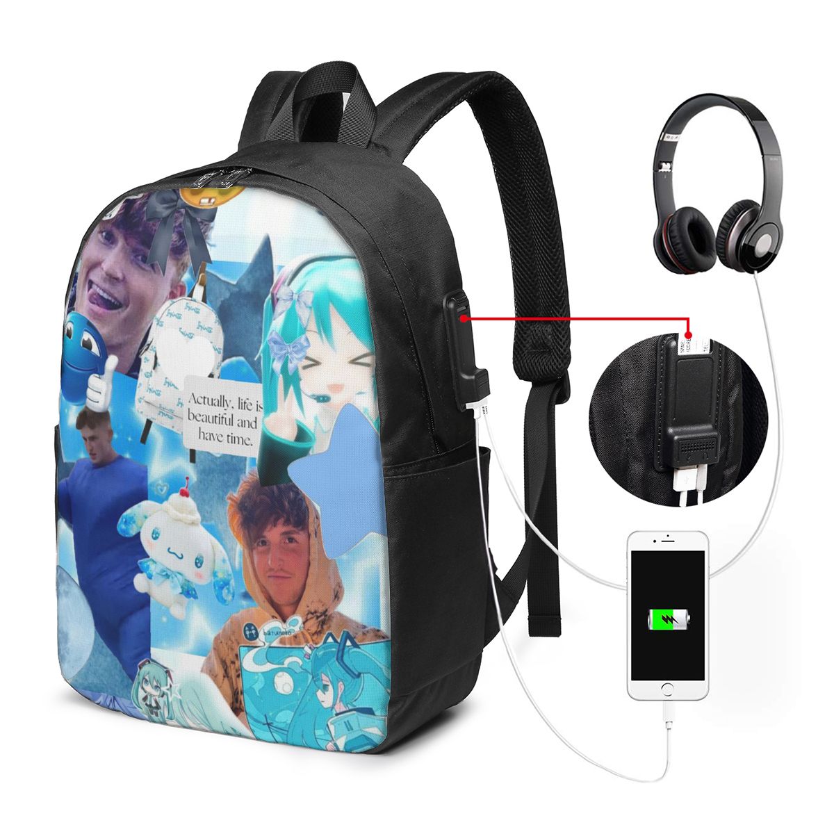 Woman In Bag - Caylus Backpack Travel Notebook Bag Computer