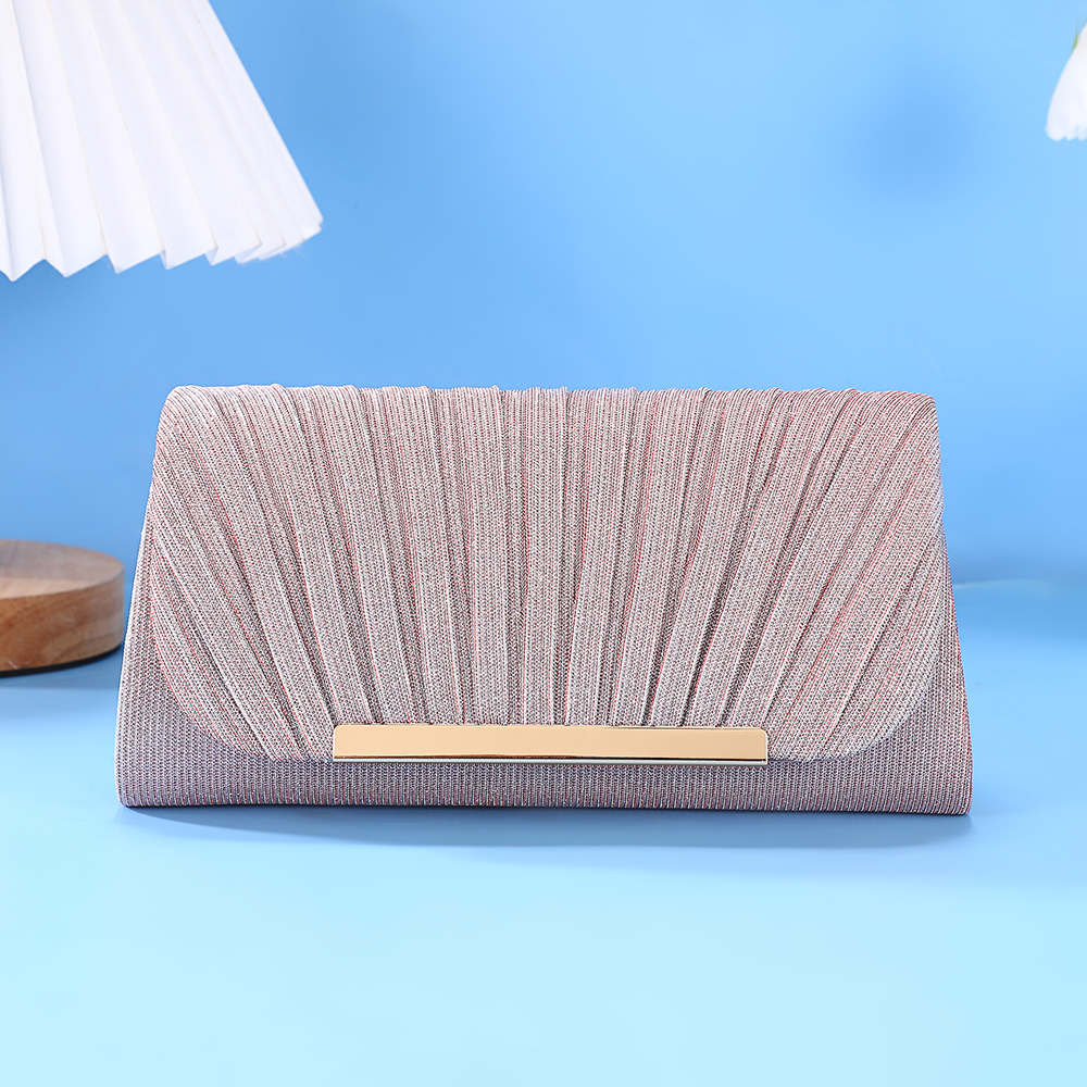Flap Bag Envelope - Luxury Shiny Metal Patch Envelope Clutch