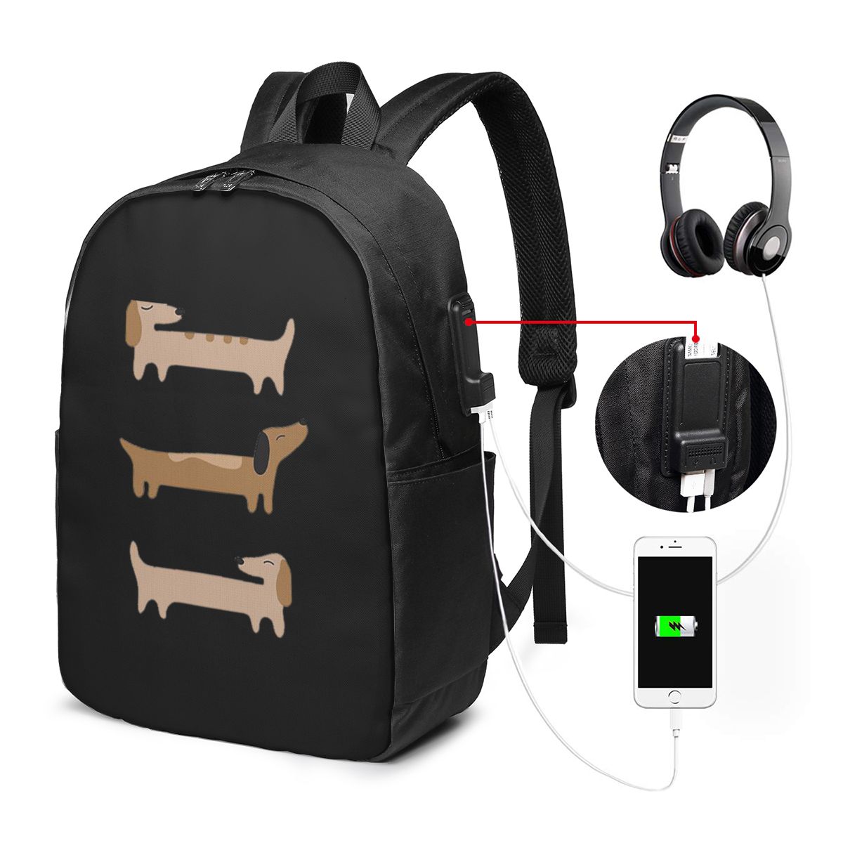 Women Bags For College - Home Decor - Dachshund Backpack Travel
