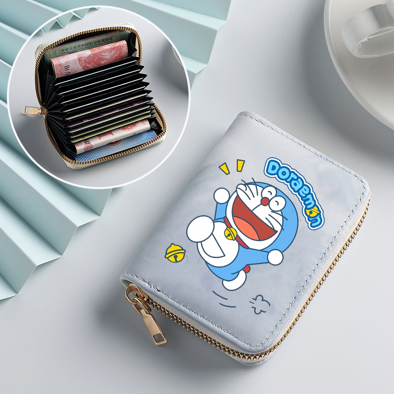 Women Bags Purses - Doraemon Woman Short Wallet Anime Cartoon
