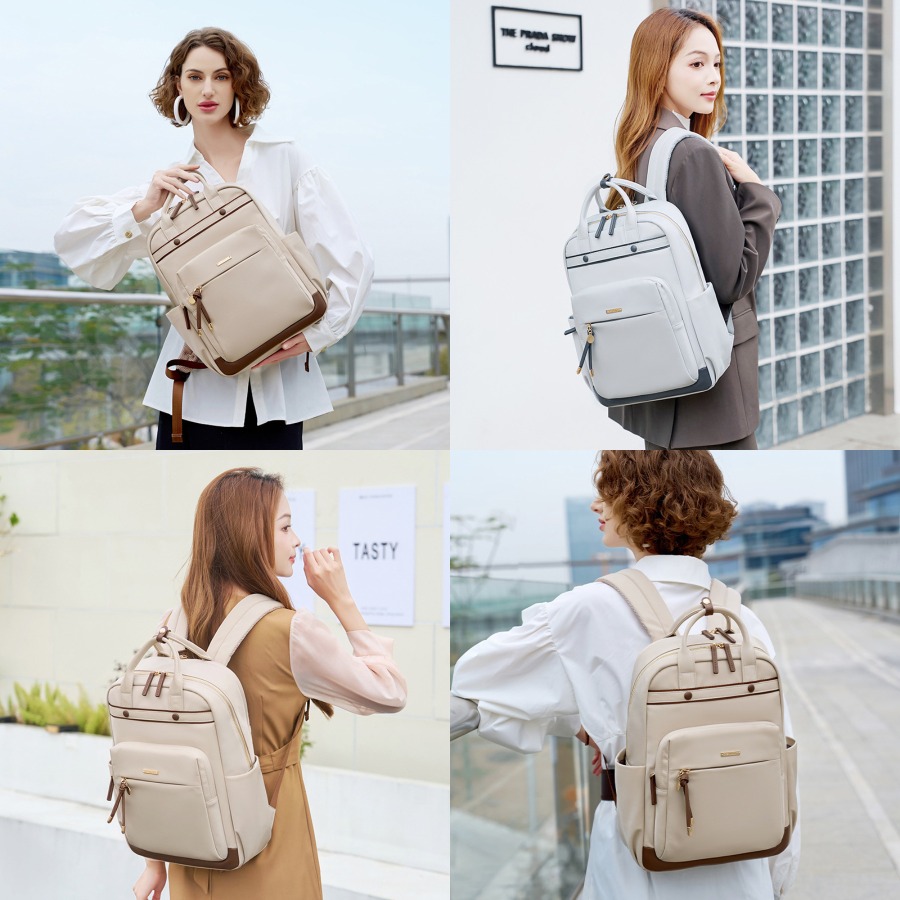 Women Bags Purses - 【New Arrival】Chic Beige & Brown Backpack