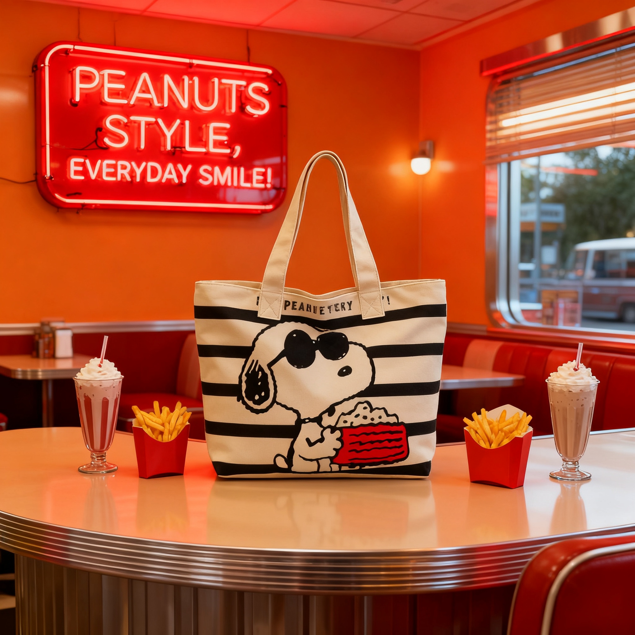 Women Bags For Office - Snoopy Cartoon Large Capacity Canvas Tote