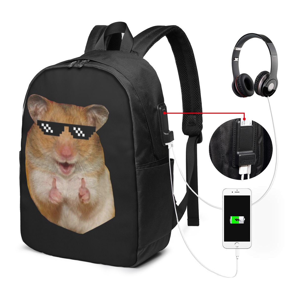 Funny Hamster Backpack Travel  - đánh giá và giá Woman In Bag