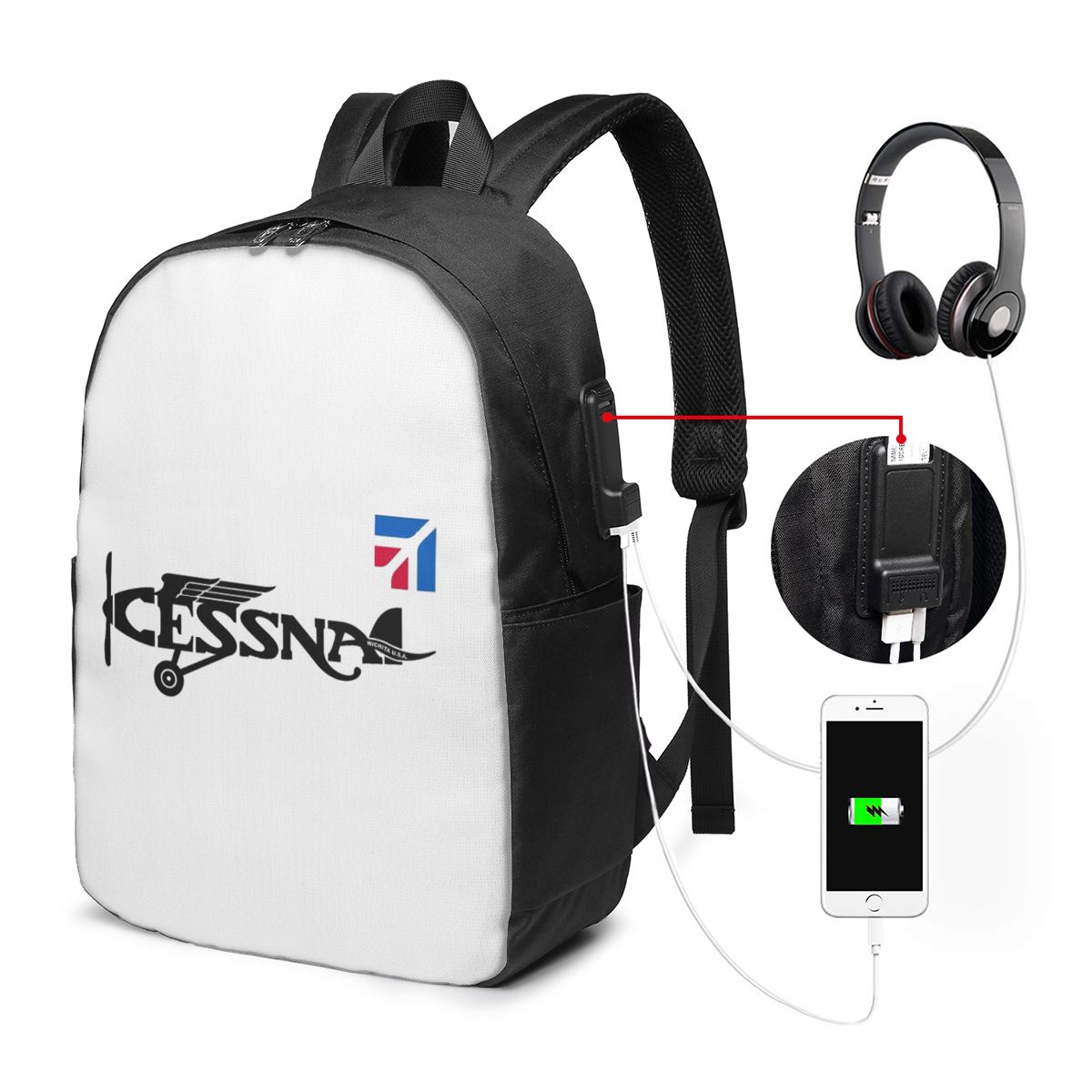 Cessna Logo Backpack Travel No - đánh giá và giá Woman In Bag