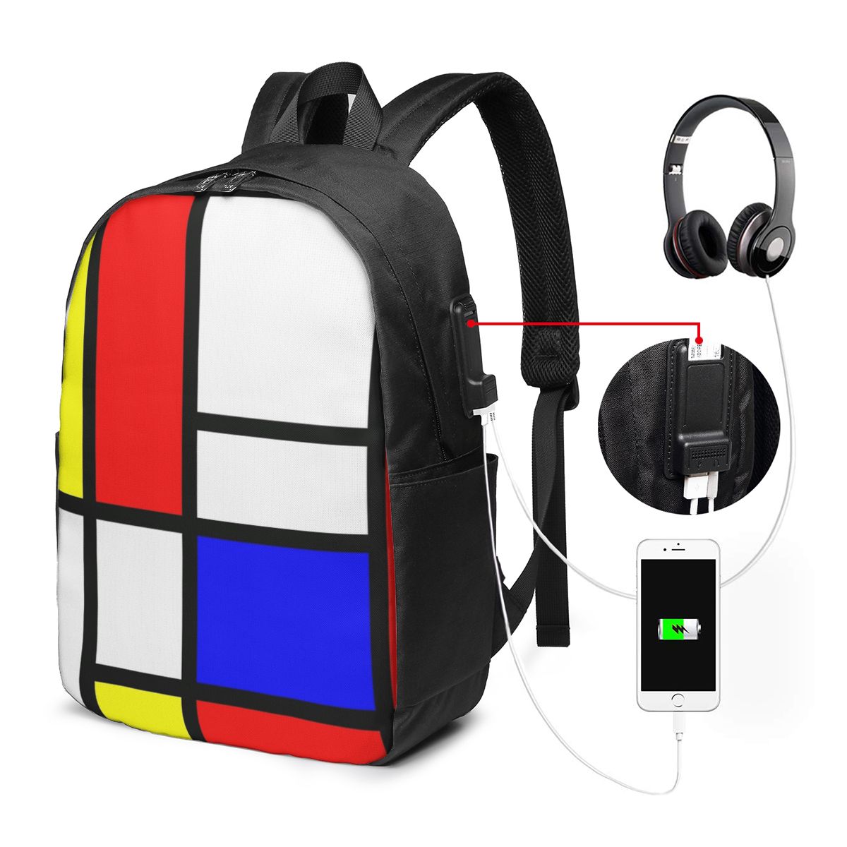 Piet Mondrian Composition  Bac - đánh giá và giá Woman In Bag