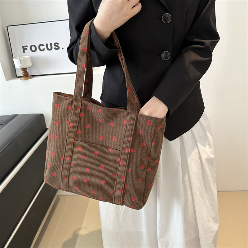 Corduroy Handbag Strawberries  - đánh giá và giá Women Bags Zara