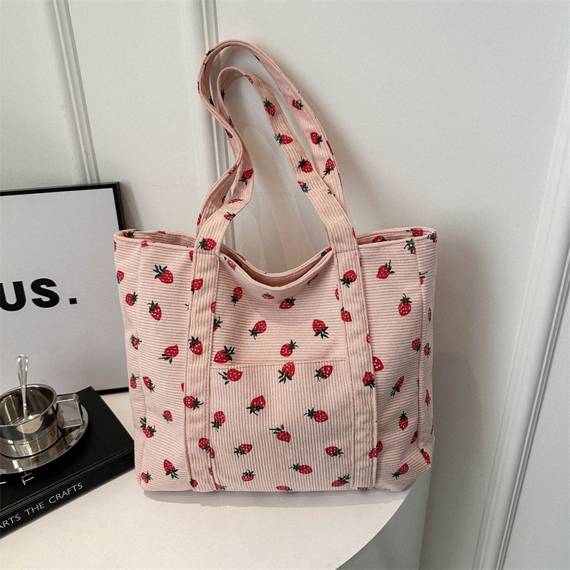Corduroy Handbag Strawberries  - đánh giá và giá Women Bags Zara