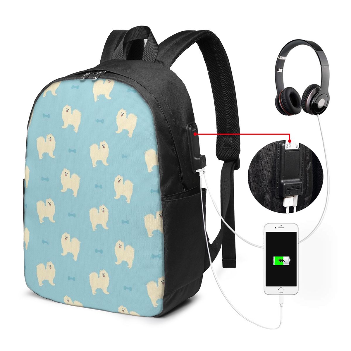 Samoyed Dog Backpack Travel No - đánh giá và giá Women Bags For College