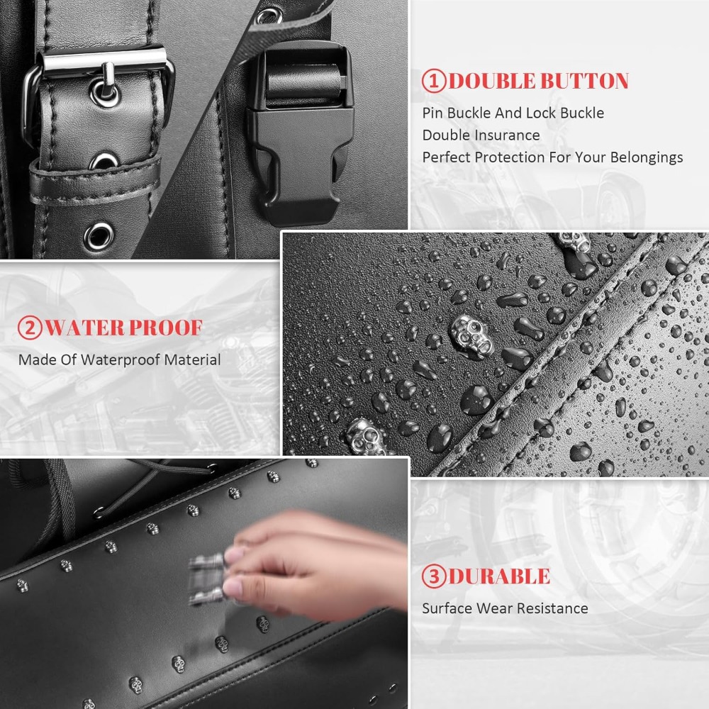 motorcycle saddlebags 32l larg - đánh giá và giá Saddle Bag Leather
