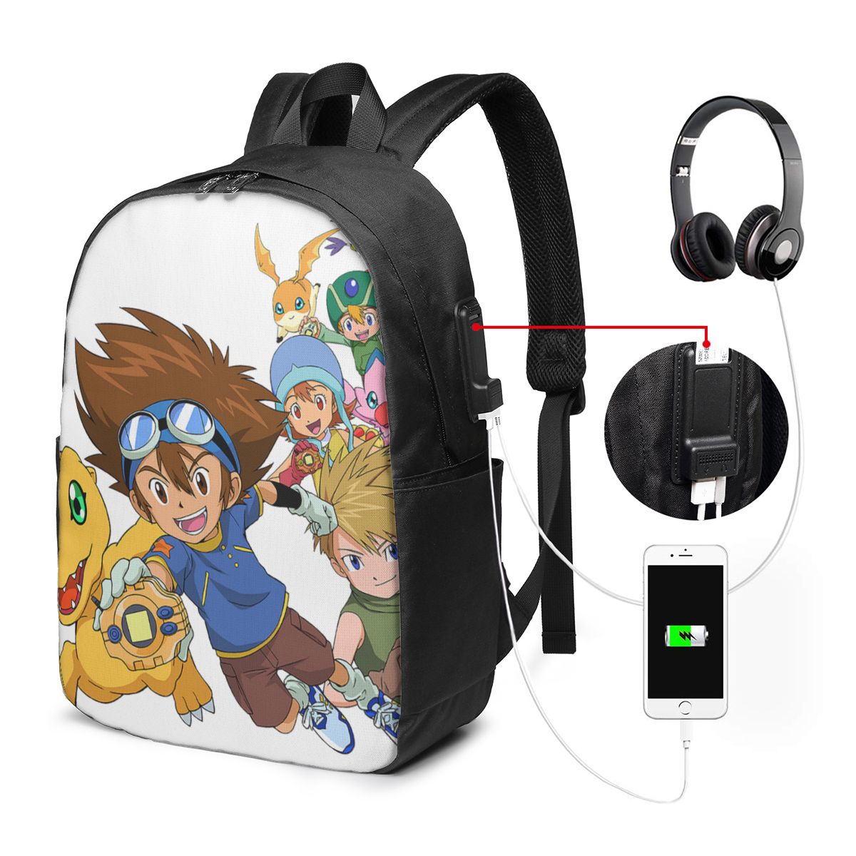Anime Digimon Cartoon (1) Back - đánh giá và giá Women Bags For College